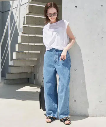 SLOBE IENA LE DENIM 와이드 커브 팬츠
