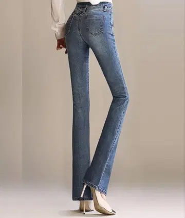 스마트 실루엣 플레어 데님 팬츠 부츠컷 스트레치 라이트 블루
