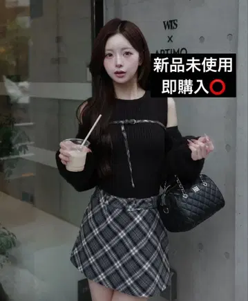 Darich 도킹 미들 허리 니트 미니 원피스