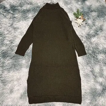 w closet 더블 클로젯 (F) 니트 원피스 하이넥 그린