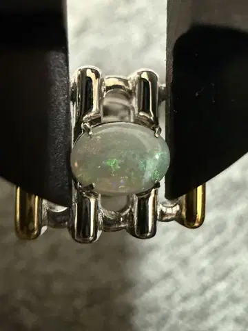 오팔 실버 넥타이핀 약 7.0mm