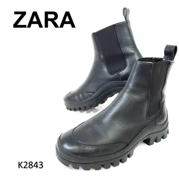 자라 숏부츠 사이드 고어 트랙 밑창 가죽 EU37