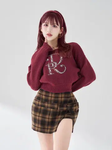 다리치 DR 비쥬 볼륨 리브 니트탑