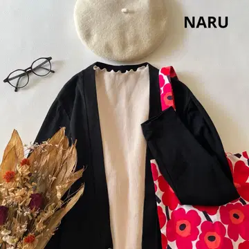 b1799* NARU  코튼 티셔츠 V넥 가디건