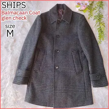 [ 새상품급 ] SHIPS 스텐카라 코트 글렌체크 울 P코트 M