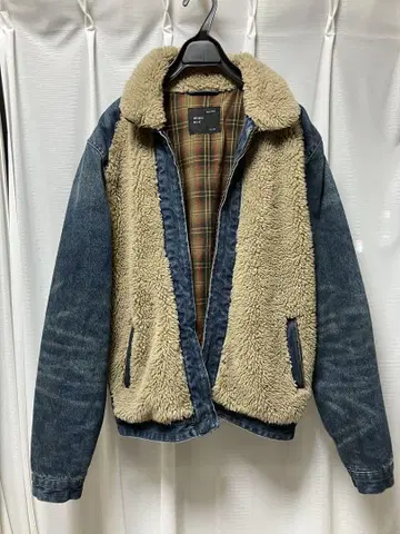 ZARA 데님 보아 자켓 L 그리즐리 곰 자켓