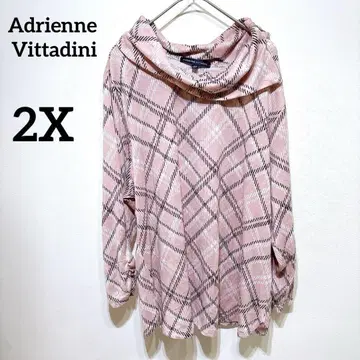 새상품 Adrienne Vittadini [ 2X ] 상의 핑크 체크