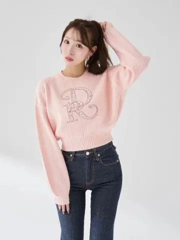 다리치 DR 비쥬 볼륨 리브 니트탑