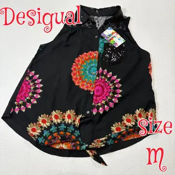 미사용 택 포함 Desigual 슬리브리스 셔츠 블랙 M