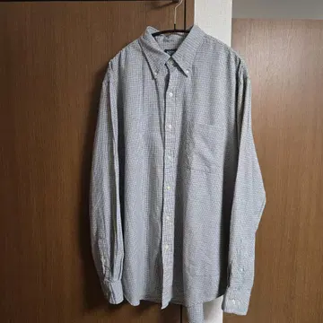 LANDS' END 90s 버튼 다운 셔츠 홍콩제 체크 무늬
