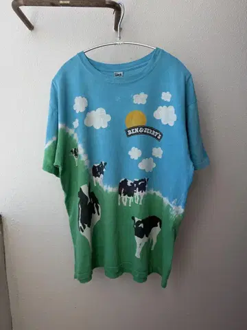 90's Ben & Jerry's T셔츠 타이다이 아이묭 착용