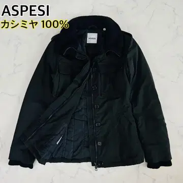 아스펜지 모즈 코트 밀리터리 자켓 캐시미어 100% 블랙 XS