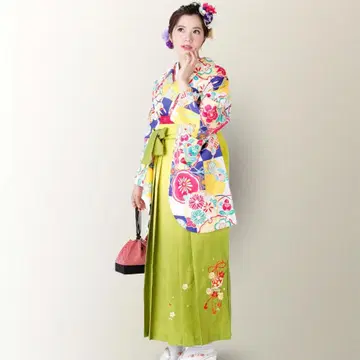 졸업 하카마 기모노 2점 세트 완성 화려함 g2060