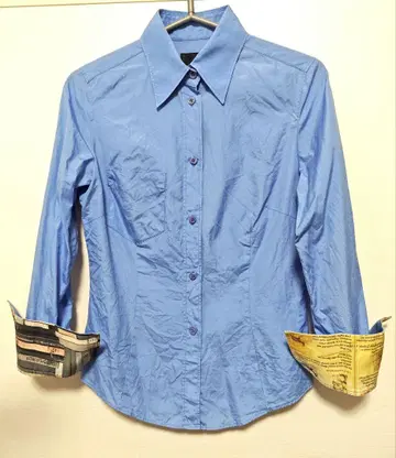 파란색 긴팔 셔츠 이소재 커프스 Paul Smith BLACK 40