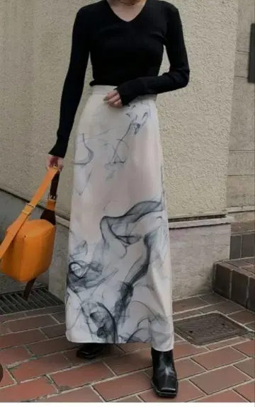 Ameri vintage CURL OF SMOKE FLARE SKIRT