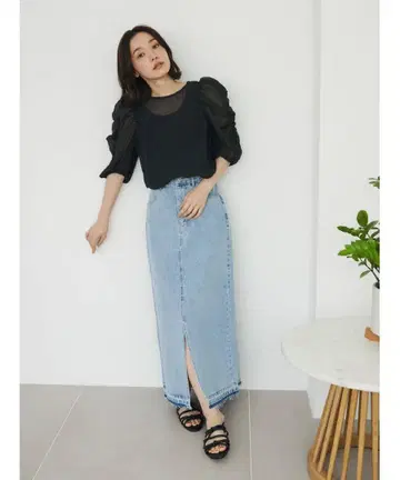 데님 타이트 스커트
