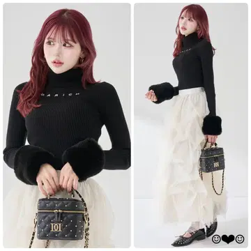Darich 스무스 퍼 리브 니트탑 블랙