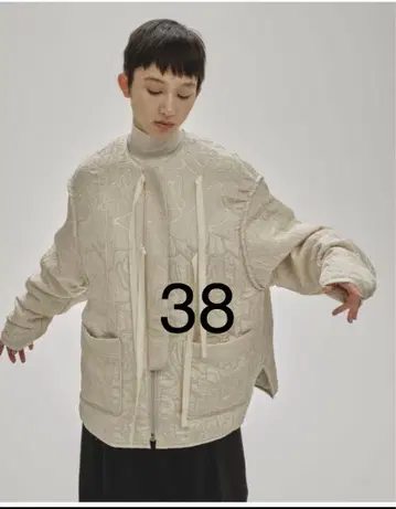 [ 미사용 새상품 ] TODAYFUL 자카드 파이핑 블루종 에크루 38