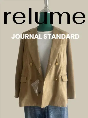 새상품 relume 레리움 베이지 더블 브레스트 자켓 스웨이드