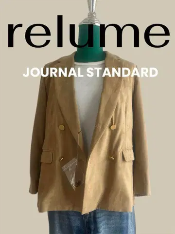 새상품 relume 레리움 베이지 더블 브레스트 자켓 스웨이드