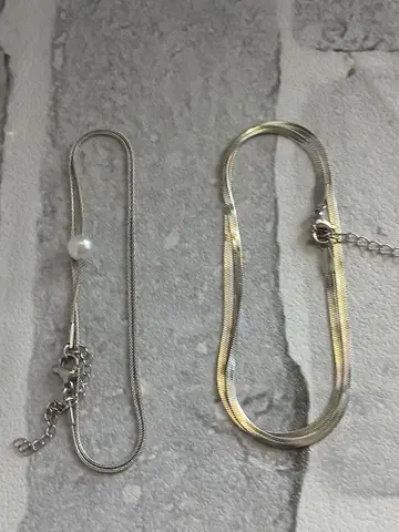 실버 펄 장식 목걸이