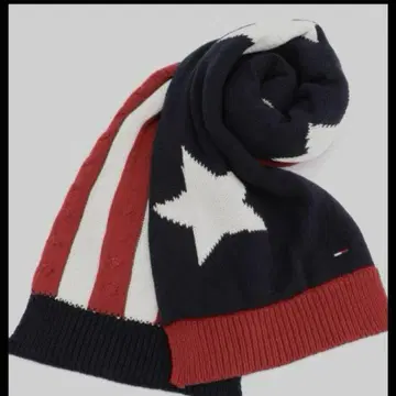 Tommyjeans 머플러 니트 머플러 네이비 타미힐피거
