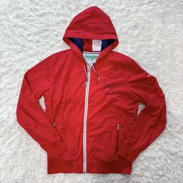 타미힐피거 골프 후드티 나일론 빨간색 메쉬 골프웨어