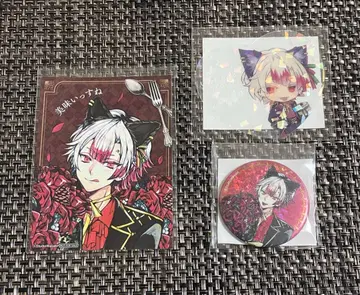 악마고양이 아몬 난자 캔뱃지 홀로그램 캔 클리어 카드