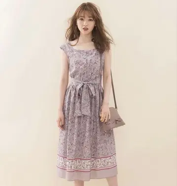 WILLSELECTION 플라워 프린트 스카프 원피스 베이지 S