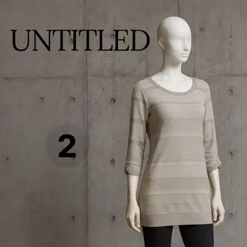 언타이틀 7부 소매 니트 튜닉 베이지 2호