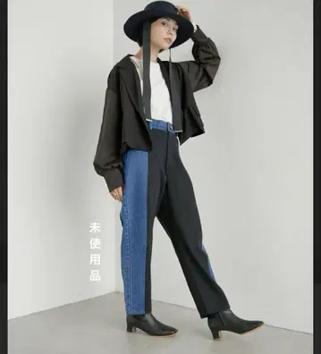 미사용품 ear PAPILLONNER 스미 스타일 절개 팬츠
