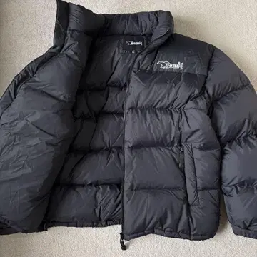 새상품급 LL 사이즈 BEAR USA 눕시 다운 자켓 블랙 로고 자수