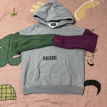 PLEASURES 컬러 블록 후드티