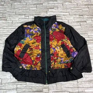 80s Re Sport 나일론 자켓 꽃무늬 빈티지 아트