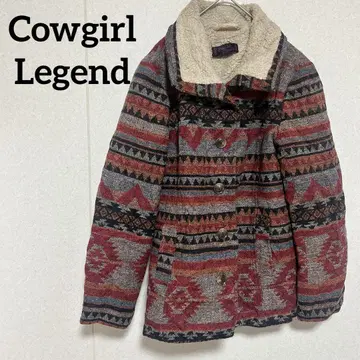 Cowgirl Legend 에스닉 패턴 자켓 보아 안감 따뜻한 겨울 빅