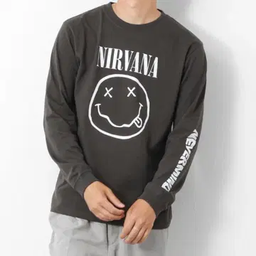 NIRVANA 소매 프린트 롱티