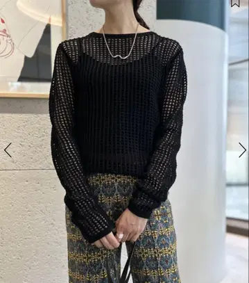 캬바쿠라 코튼 메쉬 니트 블랙 새상품, 미사용품