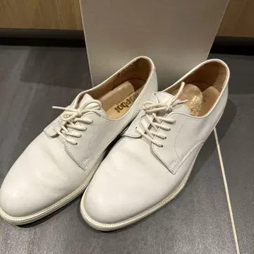 Marbot 화이트 가죽 드레스 신발 25.5cm 데드스탁