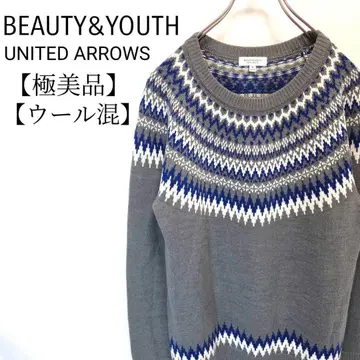 [컨디션 최상] BEAUTY&YOUTH 울 혼방 노르딕 무늬 긴팔 스웨터