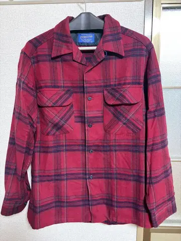 PENDLETON 레드 체크 셔츠 M 울 셔츠 펜들턴