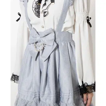 Secret Honey 허리 펄 리본 자카드 스커트