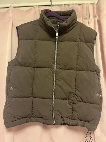 ZARA 브라운 퀼팅 다운 베스트 XS