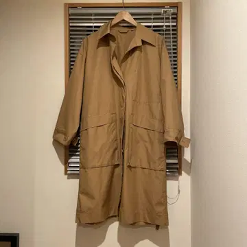 UNIQLO U 브라운 롱 코트 M 사이즈 코튼 롱 코트