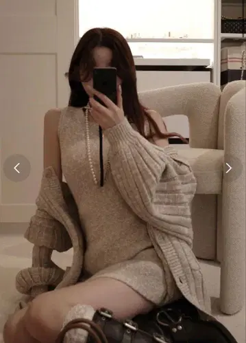 다리치 원피스 & 가디건 세트
