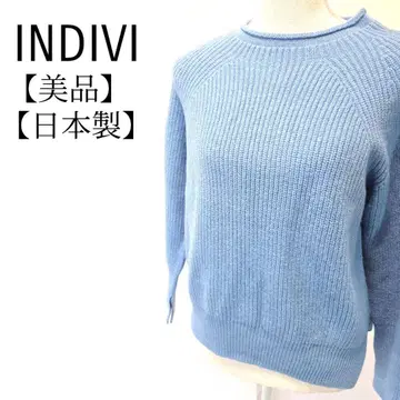 [ 새상품급 ] INDIVI 일본제 울 100% 긴팔 니트 스웨터