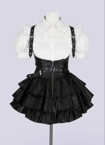 IMVAL / Frill Leather Dress [BLK]