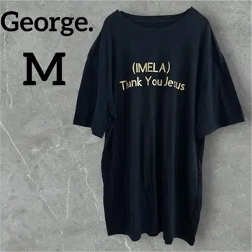 레어 George. [ M ] T셔츠 블랙 검정 반팔 프린트 로고