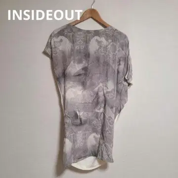 INSIDEOUT 실크 비대칭 상의 얇은 소재 올 패턴 레이스 패턴
