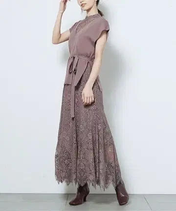 스타일 연출 2way 니트 베스트 세트 머메이드 레이스 원피스