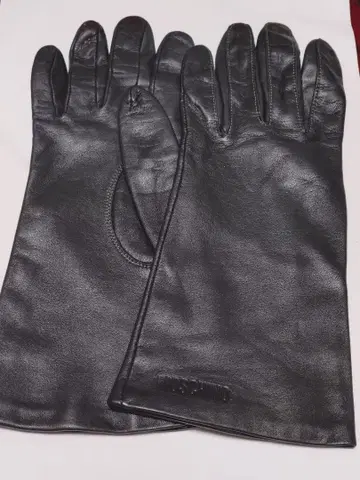 MOSCHINO 다크 그린 가죽 장갑